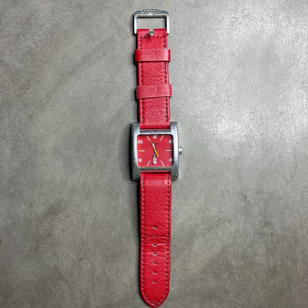 COPY - Locman Quadrato Sport red aluminum/leather quartz watch